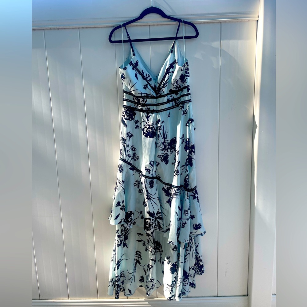 Silk and Lace tiered floral dress